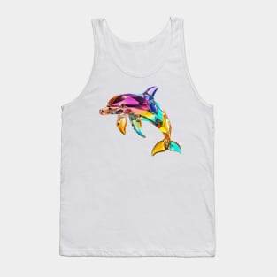 Colourful Crystal Glass Dolphin Figurine Tank Top